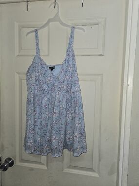 torrid Light Blue Floral Tank Top